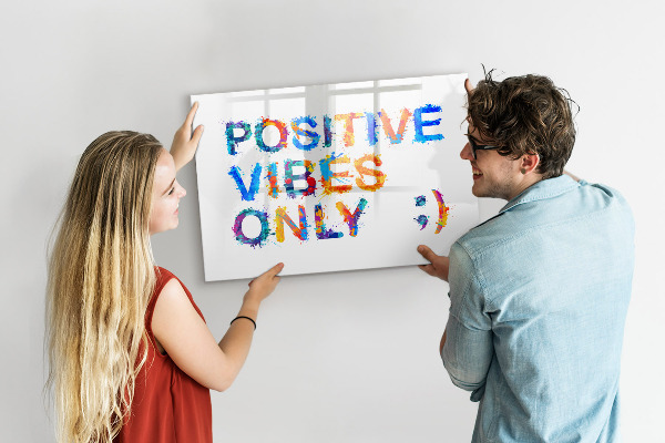 Magnettafel zum schreiben Positive Stimmung in einem farbenfrohen Stil
