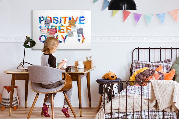 Magnettafel zum schreiben Positive Stimmung in einem farbenfrohen Stil