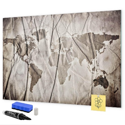 Schreib magnettafel Weltkarte mit Fotos und Zubehör