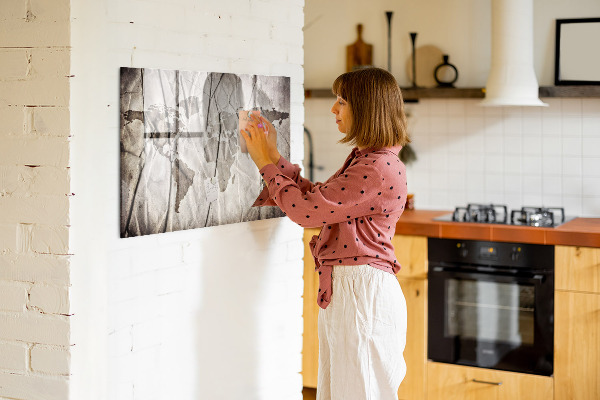 Schreib magnettafel Weltkarte mit Fotos und Zubehör