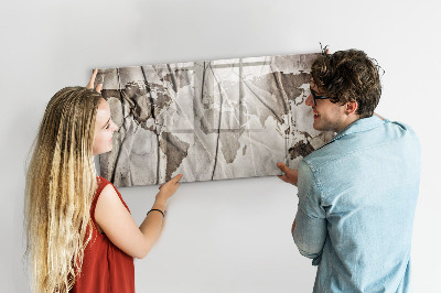 Schreib magnettafel Weltkarte mit Fotos und Zubehör