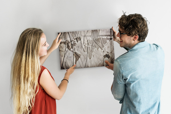 Schreib magnettafel Weltkarte mit Fotos und Zubehör