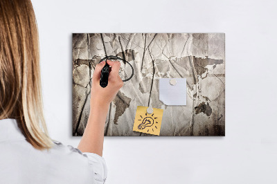 Schreib magnettafel Weltkarte mit Fotos und Zubehör