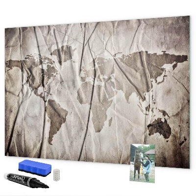 Schreib magnettafel Weltkarte mit Fotos und Zubehör