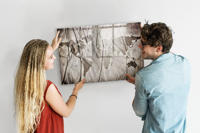 Schreib magnettafel Weltkarte mit Fotos und Zubehör