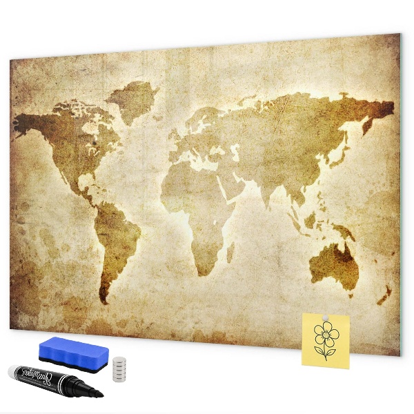Schreib magnettafel Eine Weltkarte mit persönlichen Erinnerungen