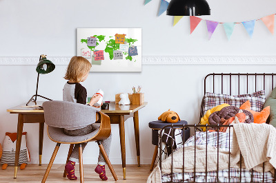 Magnettafel zum schreiben Grüne Karte mit Fotospots