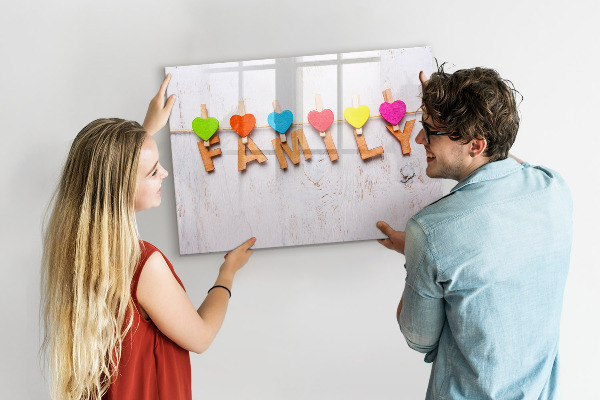 Schreib magnettafel Farbenfrohe Erinnerungen in einer Fotokette