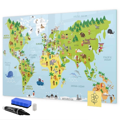 Magnettafel zum schreiben Interaktive Weltkarte mit Fotos