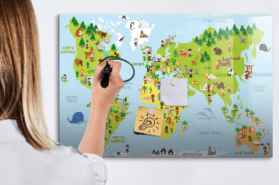 Magnettafel zum schreiben Interaktive Weltkarte mit Fotos