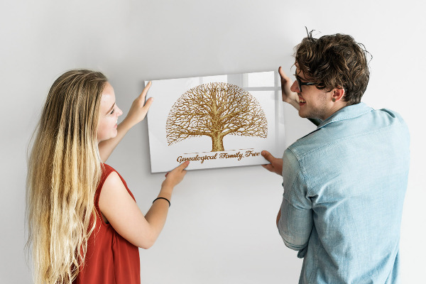 Schreib magnettafel Stammbaum mit Platz für Fotos