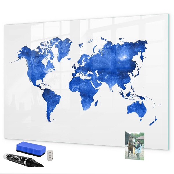 Schreib magnettafel Weltkarte mit Fotostandorten
