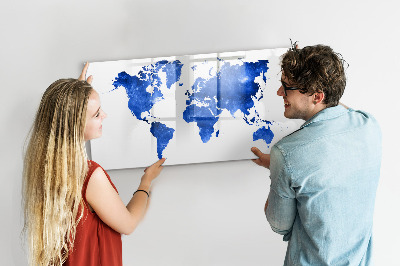 Schreib magnettafel Weltkarte mit Fotostandorten