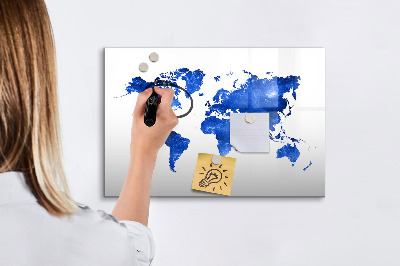 Schreib magnettafel Weltkarte mit Fotostandorten