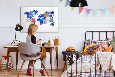 Schreib magnettafel Weltkarte mit Fotostandorten