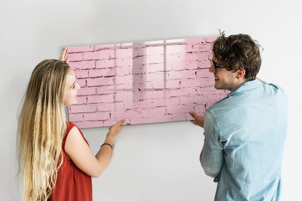 Schreib magnettafel Rosa Wand mit Platz für Fotos