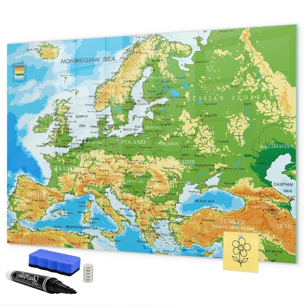 Magnettafel zum schreiben Eine Europakarte für persönliche Erinnerungen