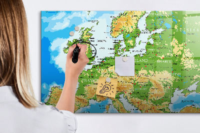 Magnettafel zum schreiben Eine Europakarte für persönliche Erinnerungen