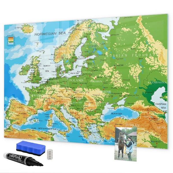 Magnettafel zum schreiben Eine Europakarte für persönliche Erinnerungen