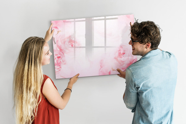Schreib magnettafel Romantische Erinnerungen auf rosa Hintergrund