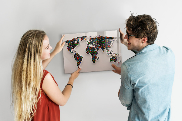 Magnettafel zum schreiben Interaktive Welt mit Fotospots