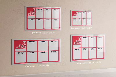 Schreib magnettafel Wochenplan mit Platz für Fotos