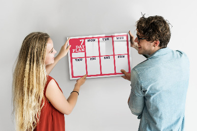 Schreib magnettafel Wochenplan mit Platz für Fotos