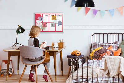 Schreib magnettafel Wochenplan mit Platz für Fotos