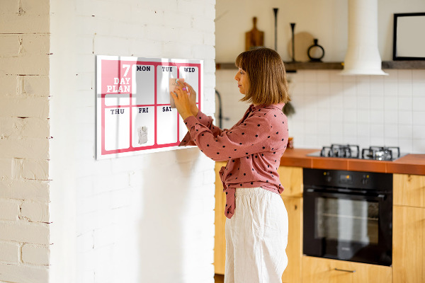 Schreib magnettafel Wochenplan mit Platz für Fotos