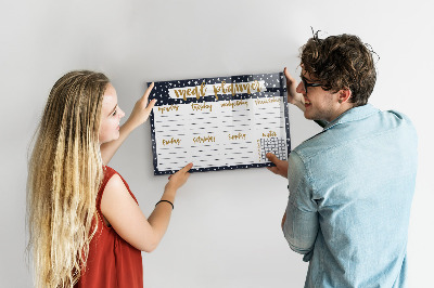 Schreib magnettafel Speiseplan für jede Woche