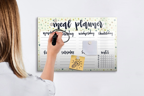 Magnettafel zum schreiben Speiseplan für jede Woche