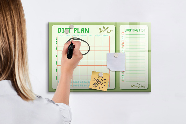 Schreib magnettafel Diätplan und Einkaufsliste