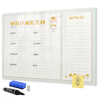 Magnettafel zum schreiben Speiseplan für die Woche