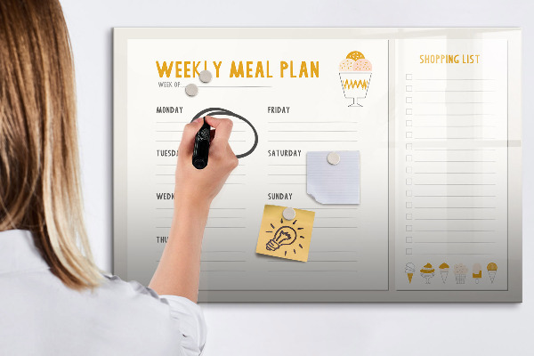 Magnettafel zum schreiben Speiseplan für die Woche