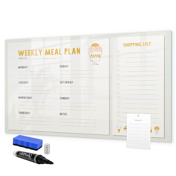 Magnettafel zum schreiben Speiseplan für die Woche