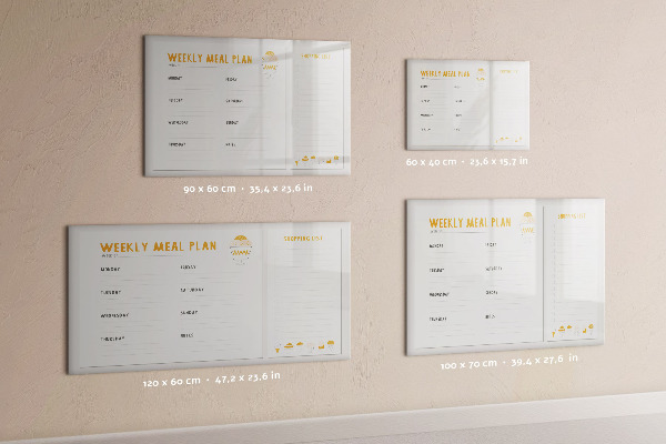 Magnettafel zum schreiben Speiseplan für die Woche
