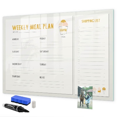 Magnettafel zum schreiben Speiseplan für die Woche