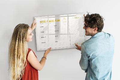 Magnettafel zum schreiben Speiseplan für die Woche