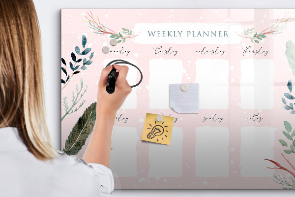 Schreib magnettafel Wochenplaner mit Platz für Fotos