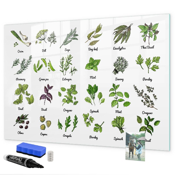 Magnettafel zum schreiben Kräuter und Fotos an einem Ort