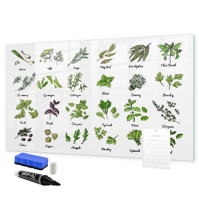Magnettafel zum schreiben Kräuter und Fotos an einem Ort