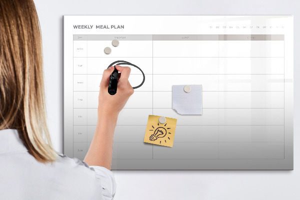 Magnettafel zum schreiben Speiseplan für die Woche