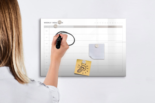 Magnettafel zum schreiben Speiseplan für die Woche