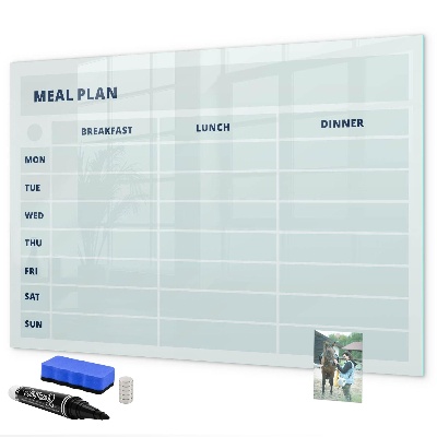 Schreib magnettafel Speiseplan mit Platz für Fotos
