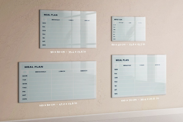 Schreib magnettafel Speiseplan mit Platz für Fotos