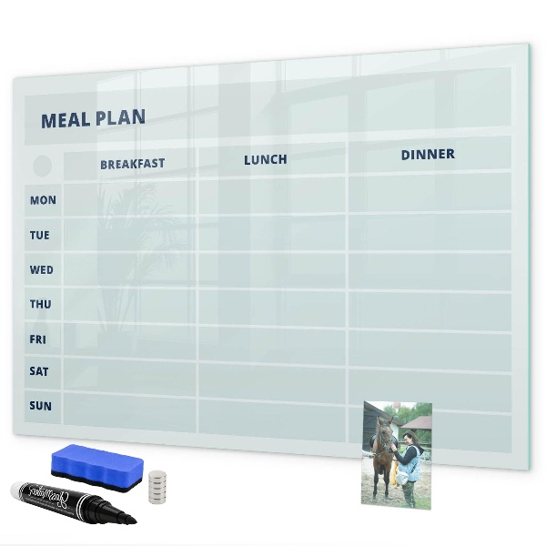 Schreib magnettafel Speiseplan mit Platz für Fotos
