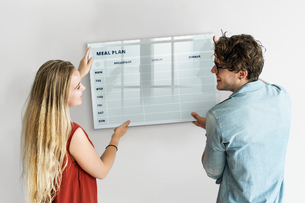 Schreib magnettafel Speiseplan mit Platz für Fotos