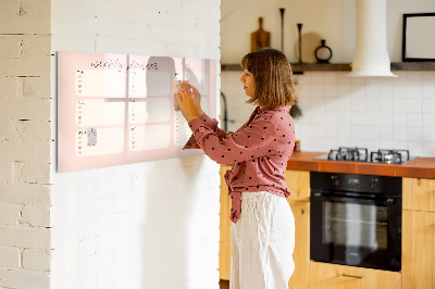 Magnettafel zum schreiben Wochenplaner mit Platz für Fotos