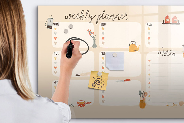 Schreib magnettafel Wochenplaner mit Platz für Fotos