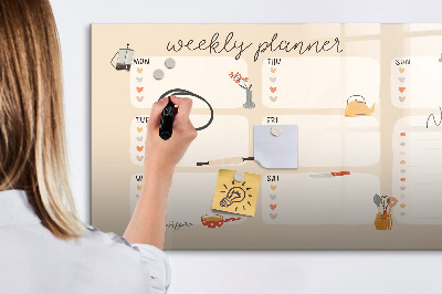 Schreib magnettafel Wochenplaner mit Platz für Fotos